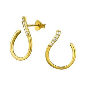 14k Gold Vermeil Curved Open Earrings